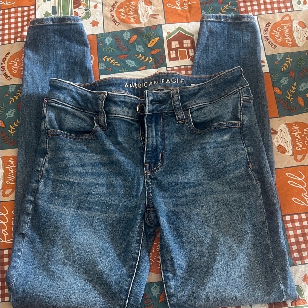 American Eagle Outfitters Women's Dark Blue Skinny Jeans